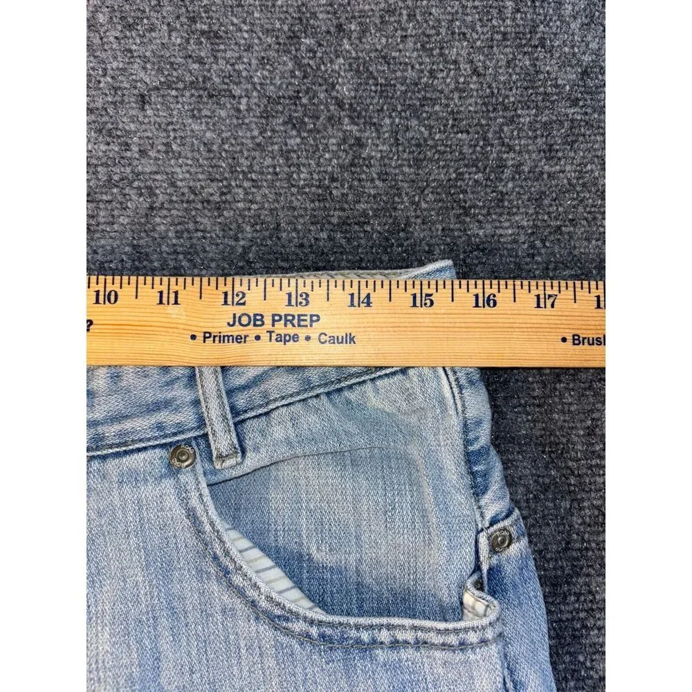 Road Jeans Men Size 33x34 Blue Denim Pockets Flat Front Regular Fit Straight Leg